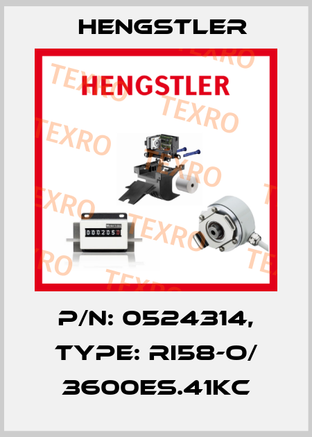 p/n: 0524314, Type: RI58-O/ 3600ES.41KC Hengstler