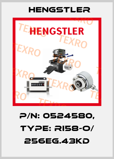 p/n: 0524580, Type: RI58-O/ 256EG.43KD Hengstler