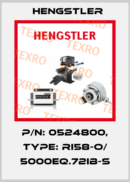 p/n: 0524800, Type: RI58-O/ 5000EQ.72IB-S Hengstler