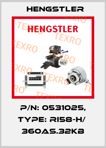 p/n: 0531025, Type: RI58-H/  360AS.32KB Hengstler