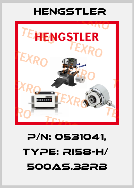 p/n: 0531041, Type: RI58-H/  500AS.32RB Hengstler