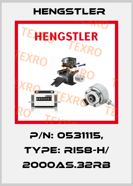 p/n: 0531115, Type: RI58-H/ 2000AS.32RB Hengstler