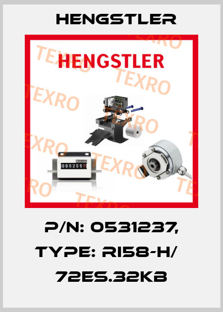 p/n: 0531237, Type: RI58-H/   72ES.32KB Hengstler
