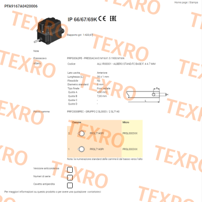 PFA9167A0420006 Ter Tecno Elettrica Ravasi