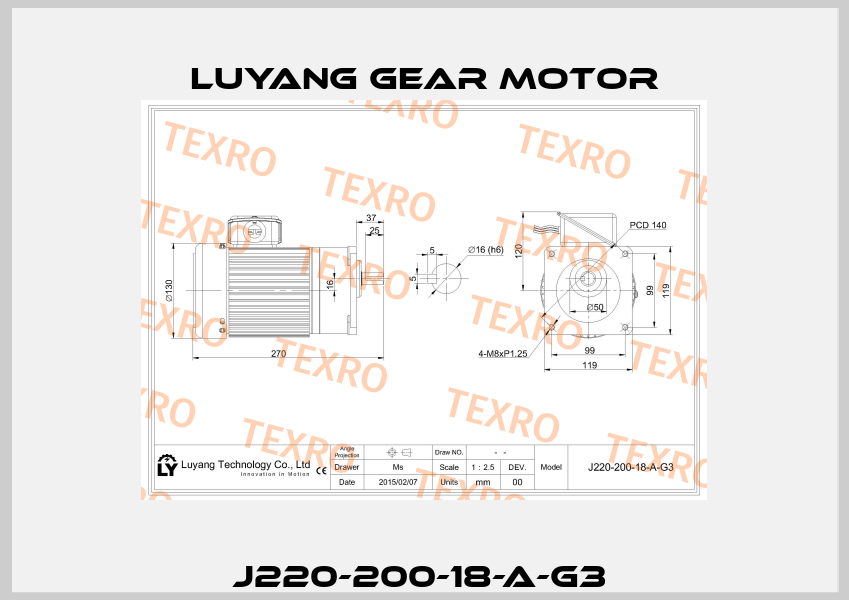 J220-200-18-A-G3  Luyang Gear Motor