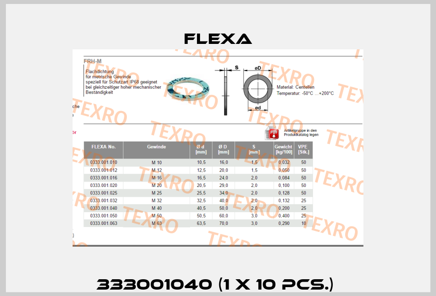 333001040 (1 x 10 pcs.)  Flexa