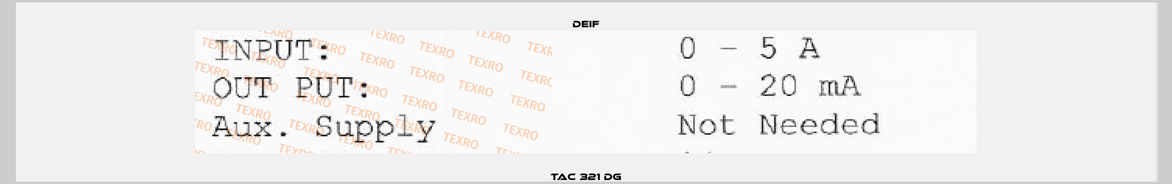 TAC 321 DG Deif