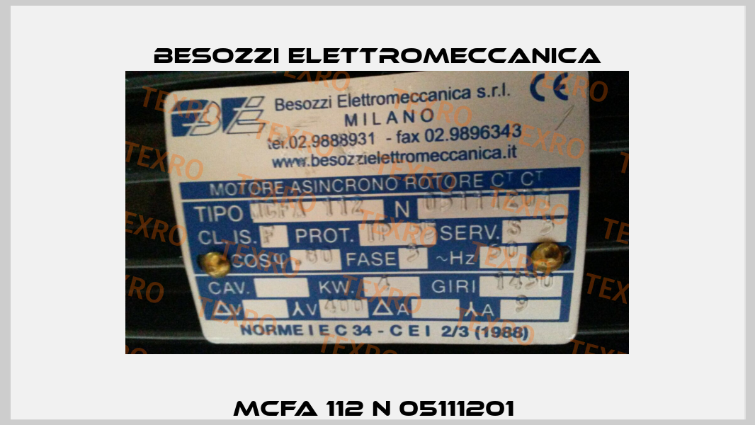 MCFA 112 N 05111201  Besozzi Elettromeccanica