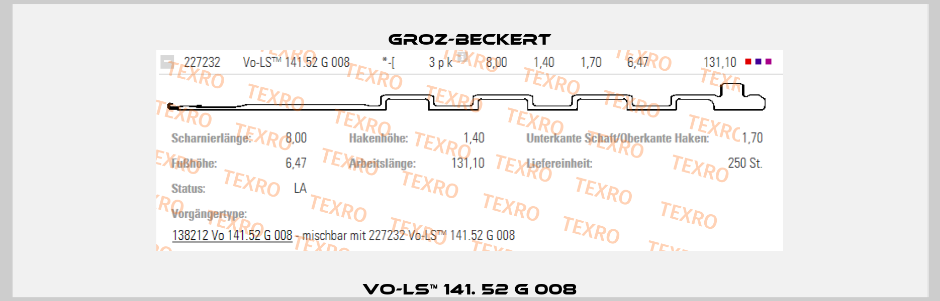 VO-LS™ 141. 52 G 008 Groz-Beckert