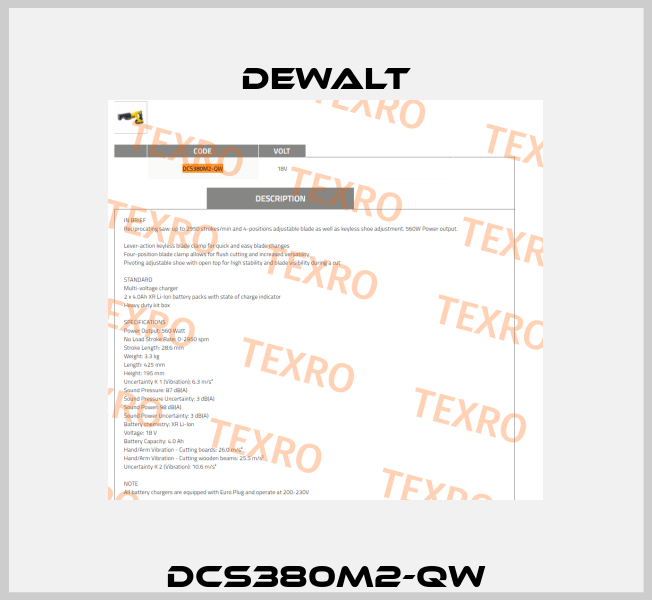 DCS380M2-QW Dewalt