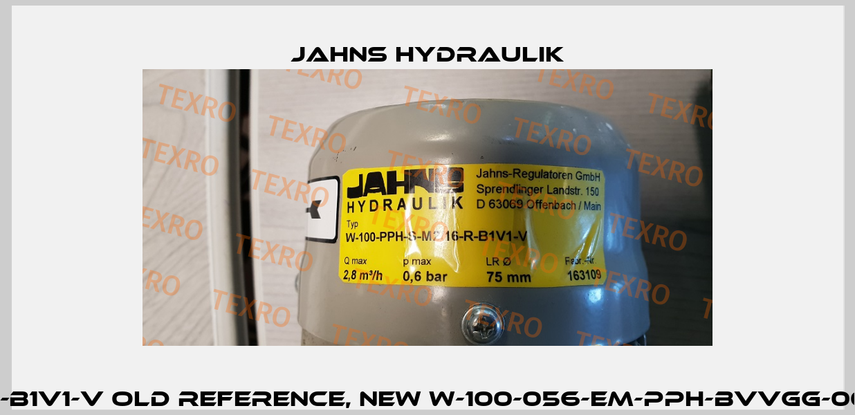 W-100-PPH-S-M2/16-R-B1V1-V old reference, new W-100-056-EM-PPH-BVVGG-002 (A-W100-PPH-002)  Jahns hydraulik