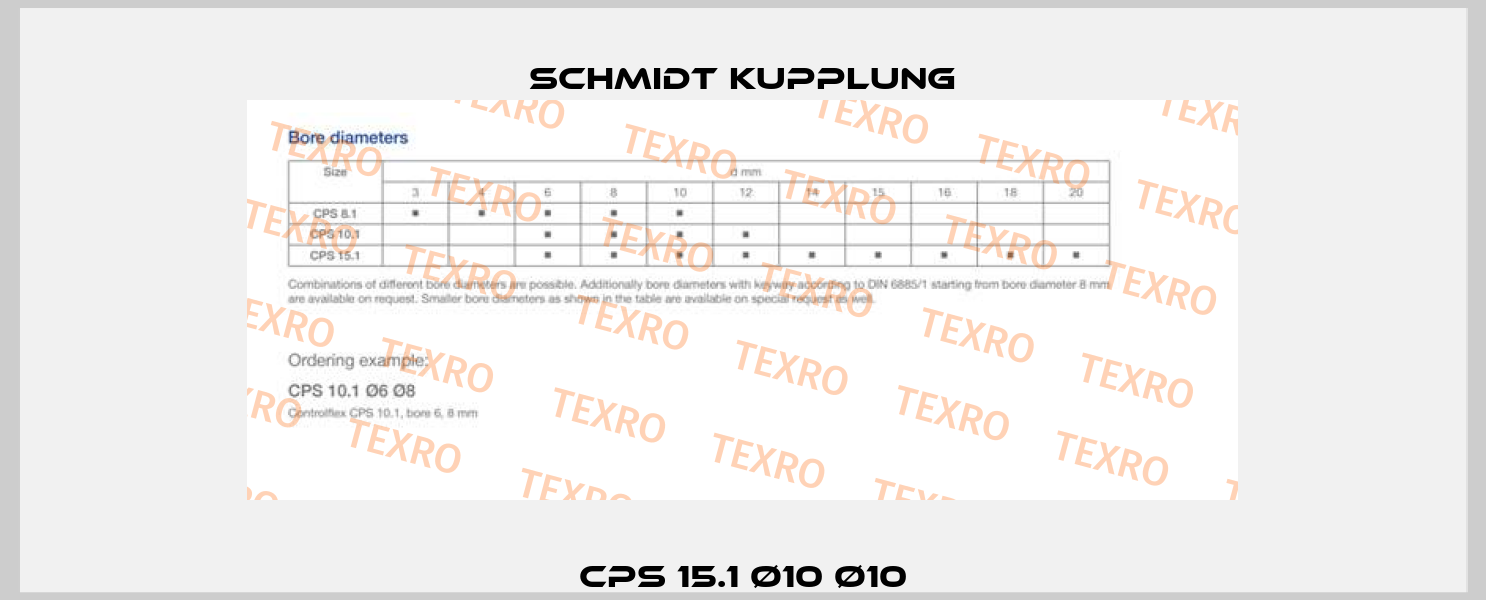 CPS 15.1 Ø10 Ø10 Schmidt Kupplung
