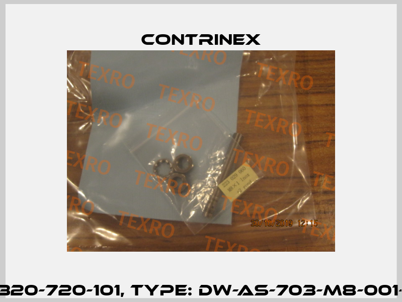 p/n: 320-720-101, Type: DW-AS-703-M8-001-BAS Contrinex