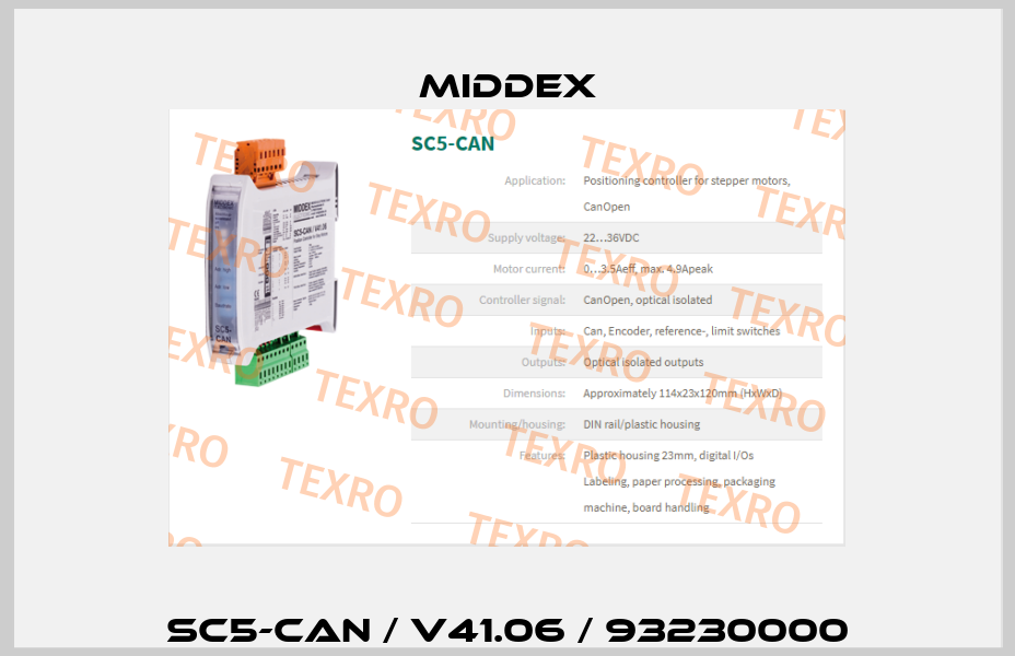 SC5-CAN / V41.06 / 93230000 Middex