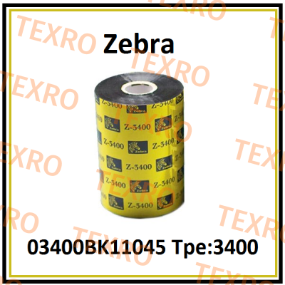 PN:03400BK11045 Tpe:3400 Zebra