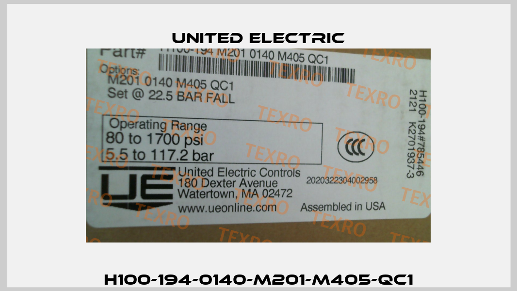 H100-194-0140-M201-M405-QC1 United Electric