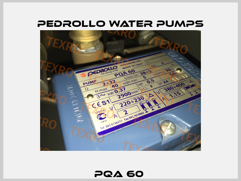 PQA 60  Pedrollo Water Pumps