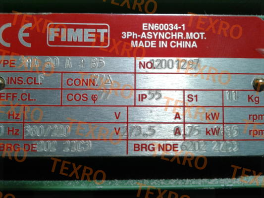 3MA 80 A 4 T.380/220V 60HZ B5 0,75KW Fimet