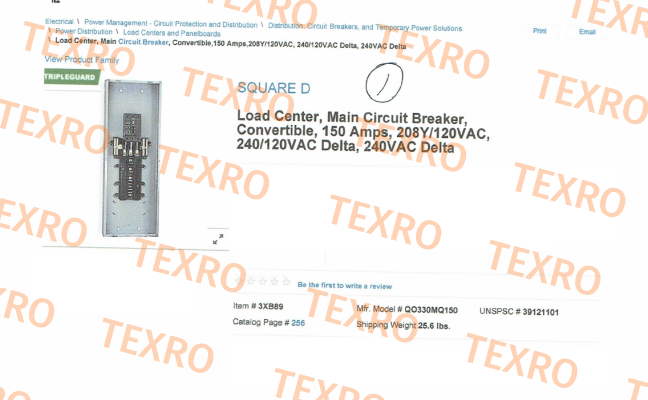 QO330MQ150 Square D (Schneider Electric)