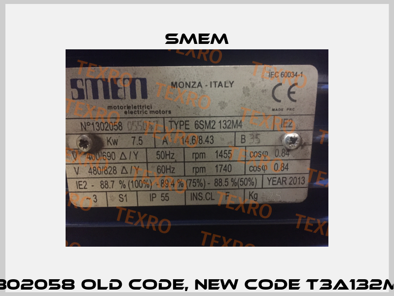 1302058 Old code, new code T3A132M  Smem