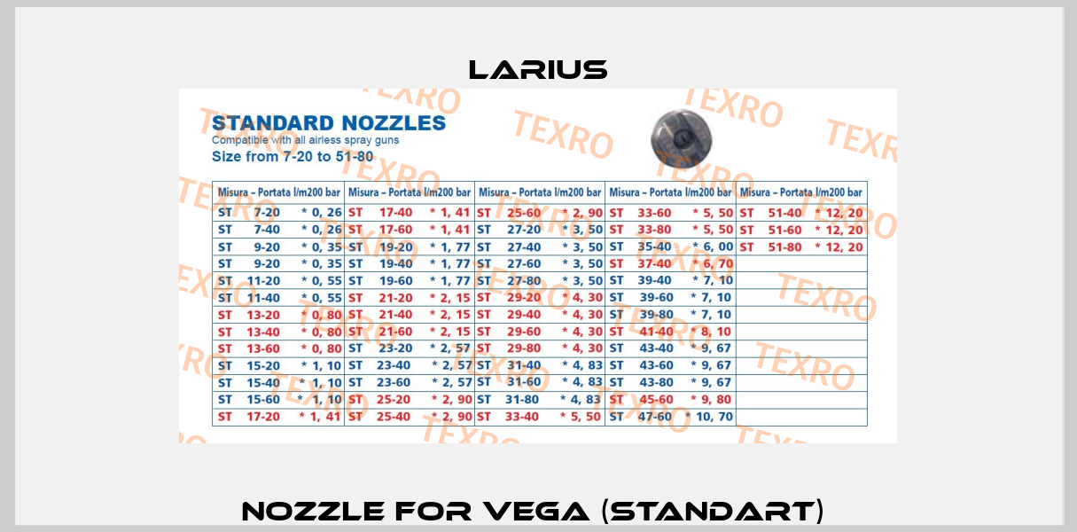 Nozzle for Vega (standart)  Larius