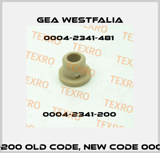 0004-2341-200 old code, new code 0004-2341-481 Gea Westfalia