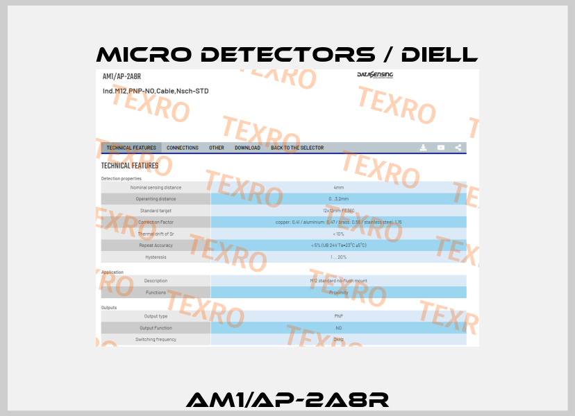 AM1/AP-2A8R Micro Detectors / Diell