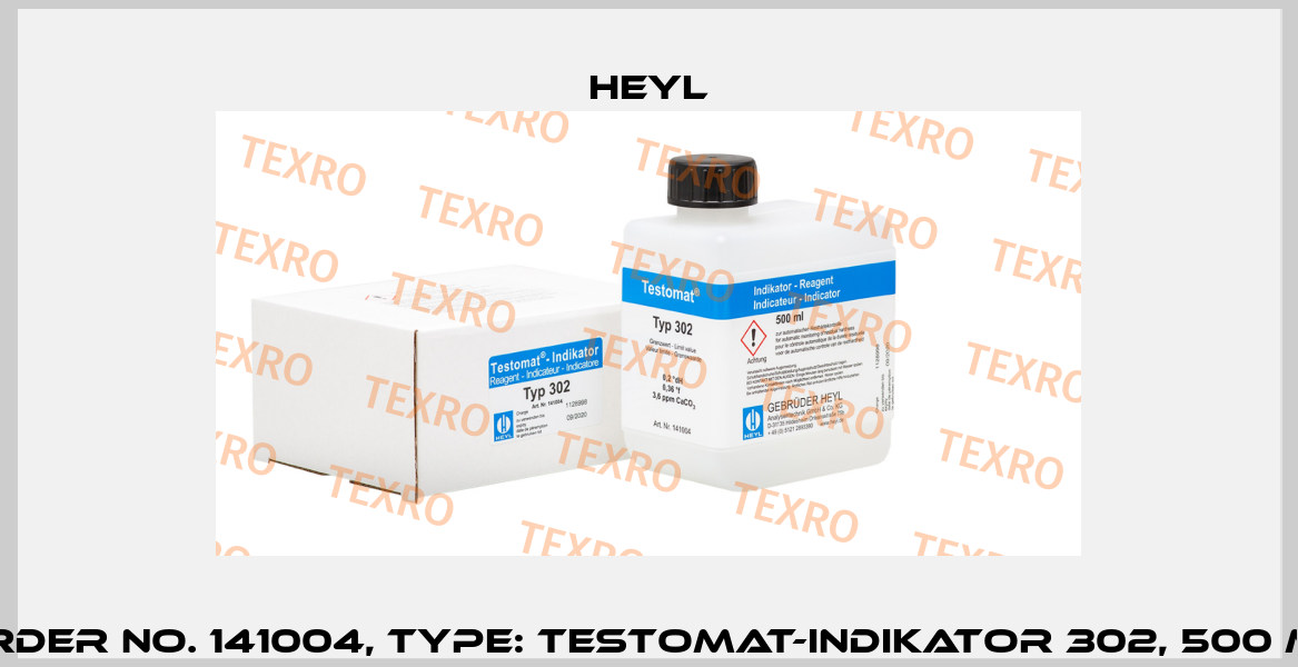 Order No. 141004, Type: Testomat-Indikator 302, 500 ml Heyl