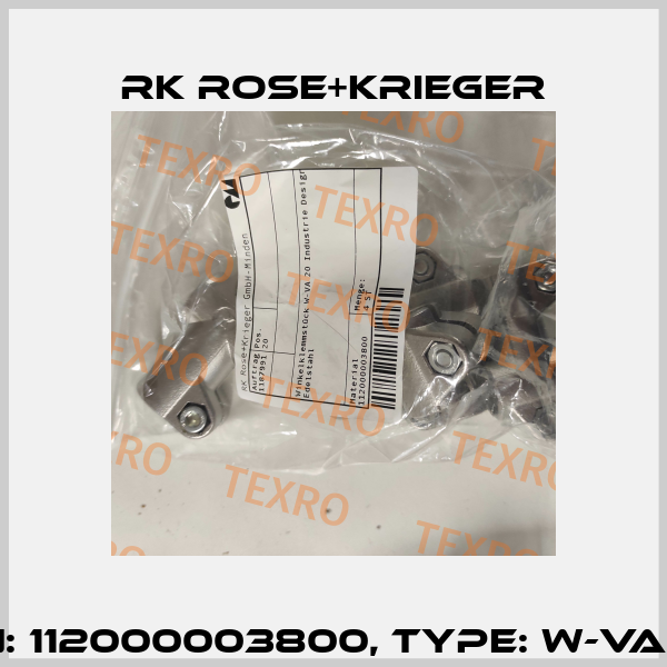 P/N: 112000003800, Type: W-VA 20 RK Rose+Krieger