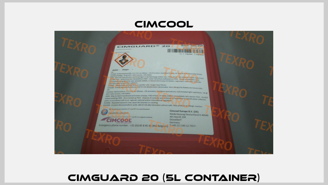 Cimguard 20 (5L container) Cimcool