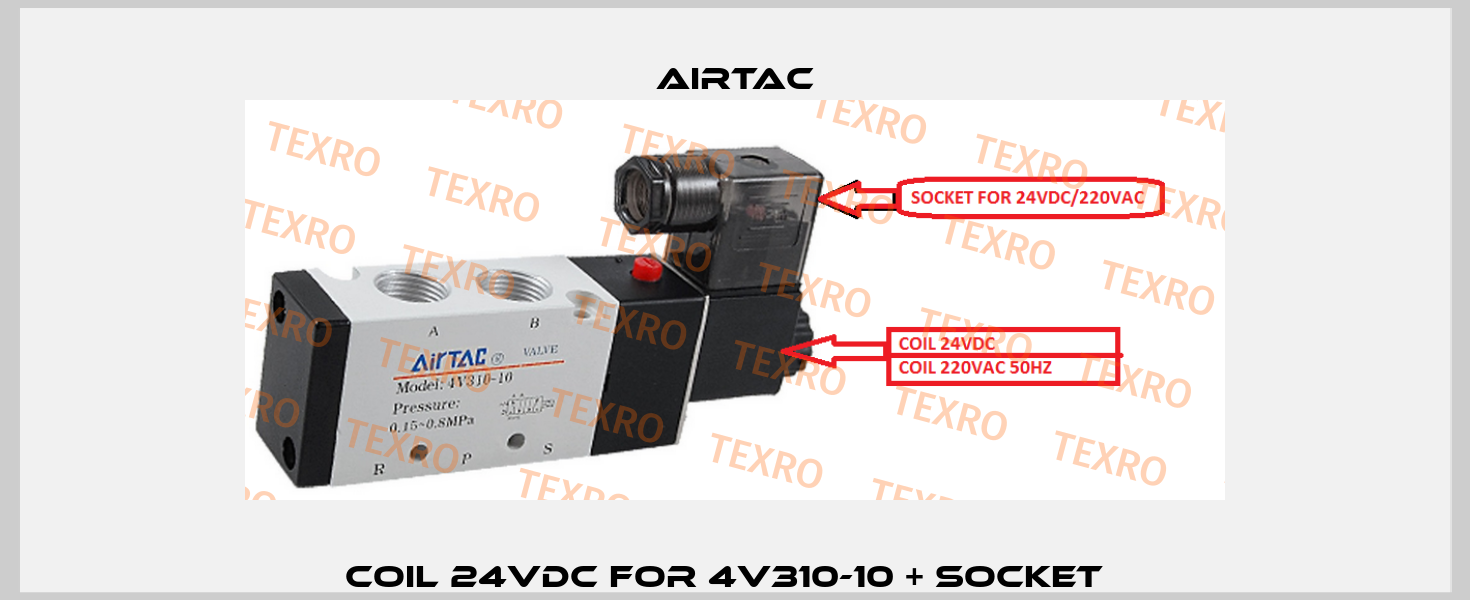 COIL 24VDC FOR 4V310-10 + SOCKET   Airtac