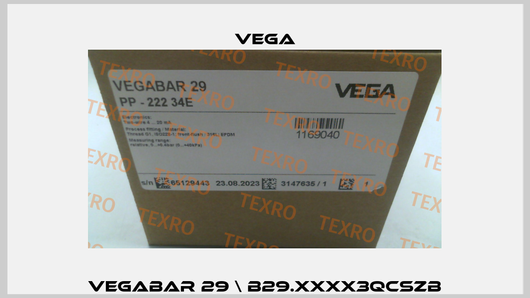 VEGABAR 29 \ B29.XXXX3QCSZB Vega