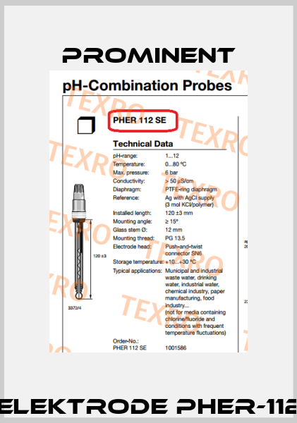 PH -Elektrode PHER-112-SE  ProMinent